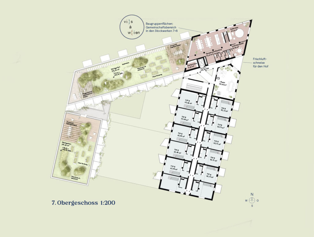 Plan 7. Obergeschoß aus dem Wettbewerb